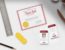 Load image into Gallery viewer, Santa Was Here Kit - Santa's ID, Nice List Certificate, Letters to Santa & Santa's Official Seal
