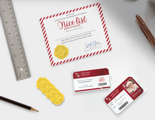 Load image into Gallery viewer, Santa Was Here Kit - Santa's ID, Nice List Certificate, Letters to Santa & Santa's Official Seal