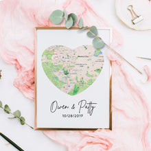Load image into Gallery viewer, Personalized Map: 2 Hearts 1 Love - Valentine's Day Gift