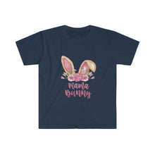 Load image into Gallery viewer, Mama Bunny Brown Ears and Pink Flowers - Easter T-Shirt - Easter Egg Hunt Matching T-Shirts