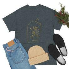 Load image into Gallery viewer, Scorpio Zodiac Constellation and Flowers - Astrology and Horoscope T-Shirt