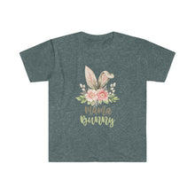 Load image into Gallery viewer, Mama Bunny Grey Ears and Blush Flowers - Easter T-Shirt - Easter Egg Hunt Matching T-Shirts