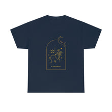 Load image into Gallery viewer, Aquarius Zodiac Constellation and Flowers - Astrology and Horoscope T-Shirt
