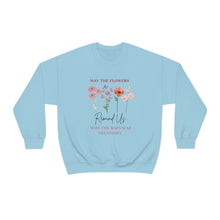 Load image into Gallery viewer, Perseverance Blooms: Floral Crewneck Sweatshirt with Inspiring Message