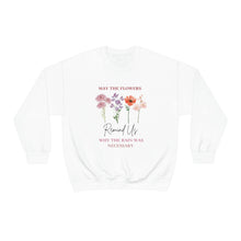 Load image into Gallery viewer, Perseverance Blooms: Floral Crewneck Sweatshirt with Inspiring Message