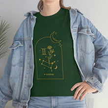 Load image into Gallery viewer, Gemini Zodiac Constellation and Flowers - Astrology and Horoscope T-Shirt