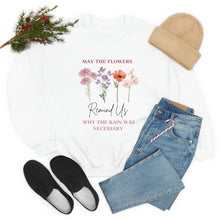 Load image into Gallery viewer, Perseverance Blooms: Floral Crewneck Sweatshirt with Inspiring Message