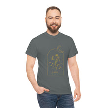 Load image into Gallery viewer, Gemini Zodiac Constellation and Flowers - Astrology and Horoscope T-Shirt