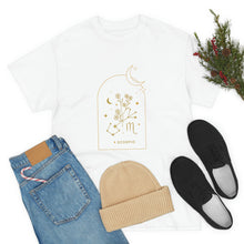 Load image into Gallery viewer, Scorpio Zodiac Constellation and Flowers - Astrology and Horoscope T-Shirt
