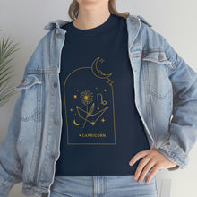 Load image into Gallery viewer, Capricorn Zodiac Constellation and Flowers - Astrology and Horoscope T-Shirt