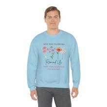 Load image into Gallery viewer, Perseverance Blooms: Floral Crewneck Sweatshirt with Inspiring Message