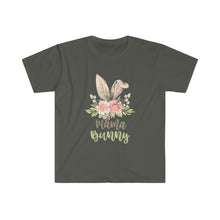 Load image into Gallery viewer, Mama Bunny Grey Ears and Blush Flowers - Easter T-Shirt - Easter Egg Hunt Matching T-Shirts