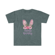 Load image into Gallery viewer, Mama Bunny Grey Ears with Purple and Pink Flowers - Easter T-Shirt - Easter Egg Hunt T-Shirt