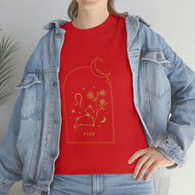 Load image into Gallery viewer, Leo Zodiac Constellation and Flowers - Astrology and Horoscope T-Shirt