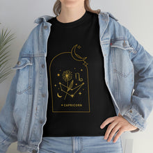 Load image into Gallery viewer, Capricorn Zodiac Constellation and Flowers - Astrology and Horoscope T-Shirt