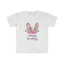 Load image into Gallery viewer, Mama Bunny Grey Ears with Purple and Pink Flowers - Easter T-Shirt - Easter Egg Hunt T-Shirt