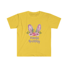 Load image into Gallery viewer, Mama Bunny Grey Ears with Purple and Pink Flowers - Easter T-Shirt - Easter Egg Hunt T-Shirt