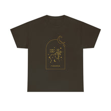 Load image into Gallery viewer, Aquarius Zodiac Constellation and Flowers - Astrology and Horoscope T-Shirt