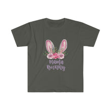 Load image into Gallery viewer, Mama Bunny Grey Ears with Purple and Pink Flowers - Easter T-Shirt - Easter Egg Hunt T-Shirt
