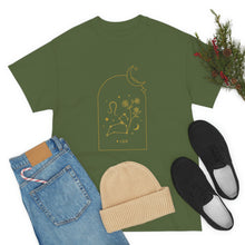 Load image into Gallery viewer, Leo Zodiac Constellation and Flowers - Astrology and Horoscope T-Shirt