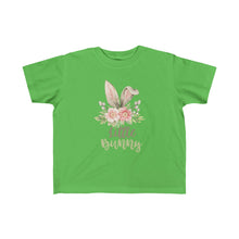Load image into Gallery viewer, Little Bunny Grey Ears with Blush Flowers - Easter T-Shirt for Little Kids - Easter Egg Hunt T-Shirt