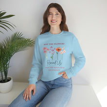 Load image into Gallery viewer, Perseverance Blooms: Floral Crewneck Sweatshirt with Inspiring Message