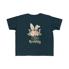 Load image into Gallery viewer, Little Bunny Grey Ears with Blush Flowers - Easter T-Shirt for Little Kids - Easter Egg Hunt T-Shirt