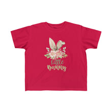 Load image into Gallery viewer, Little Bunny Grey Ears with Blush Flowers - Easter T-Shirt for Little Kids - Easter Egg Hunt T-Shirt