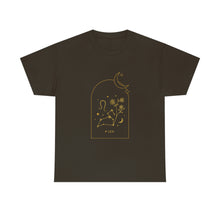 Load image into Gallery viewer, Leo Zodiac Constellation and Flowers - Astrology and Horoscope T-Shirt