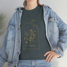 Load image into Gallery viewer, Cancer Zodiac Constellation and Flowers - Astrology and Horoscope T-Shirt