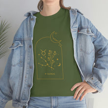 Load image into Gallery viewer, Taurus Zodiac Constellation and Flowers - Astrology and Horoscope T-Shirt