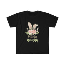 Load image into Gallery viewer, Mama Bunny Grey Ears and Blush Flowers - Easter T-Shirt - Easter Egg Hunt Matching T-Shirts