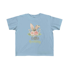 Load image into Gallery viewer, Little Bunny Grey Ears with Blush Flowers - Easter T-Shirt for Little Kids - Easter Egg Hunt T-Shirt