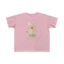 Load image into Gallery viewer, Little Bunny Grey Ears with Blush Flowers - Easter T-Shirt for Little Kids - Easter Egg Hunt T-Shirt