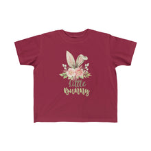 Load image into Gallery viewer, Little Bunny Grey Ears with Blush Flowers - Easter T-Shirt for Little Kids - Easter Egg Hunt T-Shirt