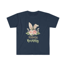 Load image into Gallery viewer, Mama Bunny Grey Ears and Blush Flowers - Easter T-Shirt - Easter Egg Hunt Matching T-Shirts