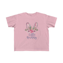 Load image into Gallery viewer, Little Bunny Grey Ears with Purple and Pink Flowers - Easter T-Shirt for Little Kids - Easter Egg Hunt T-Shirt