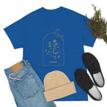 Load image into Gallery viewer, Gemini Zodiac Constellation and Flowers - Astrology and Horoscope T-Shirt