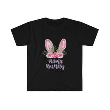 Load image into Gallery viewer, Mama Bunny Grey Ears with Purple and Pink Flowers - Easter T-Shirt - Easter Egg Hunt T-Shirt