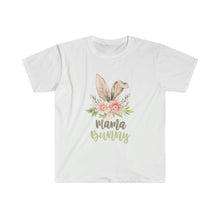 Load image into Gallery viewer, Mama Bunny Grey Ears and Blush Flowers - Easter T-Shirt - Easter Egg Hunt Matching T-Shirts