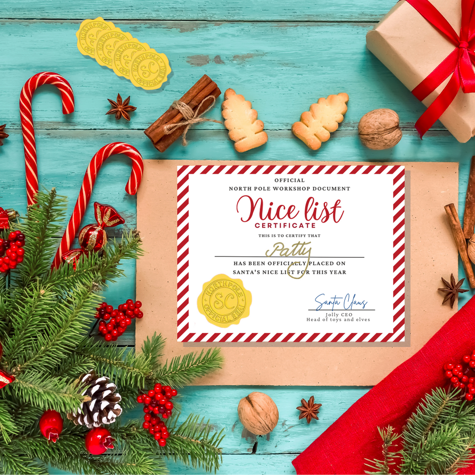 Nice List Certificate signed by Santa Claus