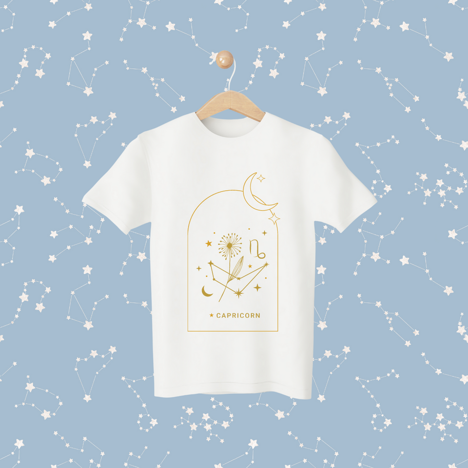 Star background with white graphic tshirt