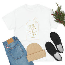 Load image into Gallery viewer, Gemini Zodiac Constellation and Flowers - Astrology and Horoscope T-Shirt
