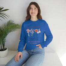 Load image into Gallery viewer, Perseverance Blooms: Floral Crewneck Sweatshirt with Inspiring Message
