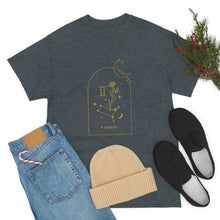 Load image into Gallery viewer, Gemini Zodiac Constellation and Flowers - Astrology and Horoscope T-Shirt
