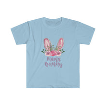 Load image into Gallery viewer, Mama Bunny Grey Ears with Purple and Pink Flowers - Easter T-Shirt - Easter Egg Hunt T-Shirt
