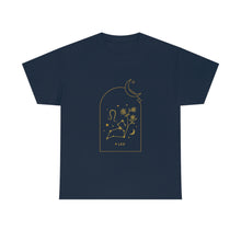 Load image into Gallery viewer, Leo Zodiac Constellation and Flowers - Astrology and Horoscope T-Shirt
