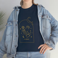 Load image into Gallery viewer, Virgo Zodiac Constellation and Flowers - Astrology and Horoscope T-Shirt
