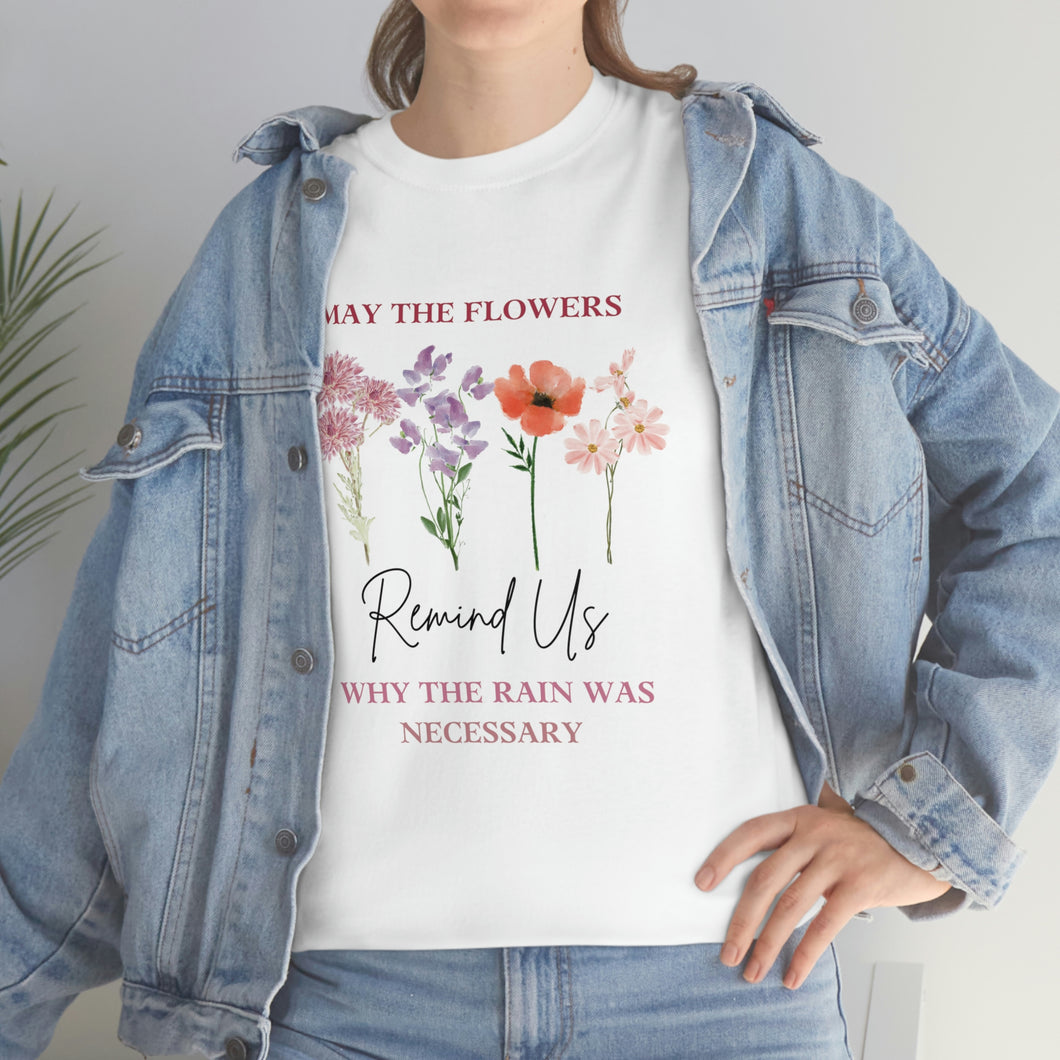 Perseverance Blooms: Floral T-Shirt with Inspiring Message