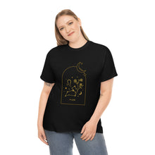 Load image into Gallery viewer, Leo Zodiac Constellation and Flowers - Astrology and Horoscope T-Shirt
